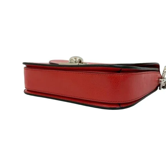 PRADA Red Leather Pochette Shoulder Bag - Picture 8 of 10